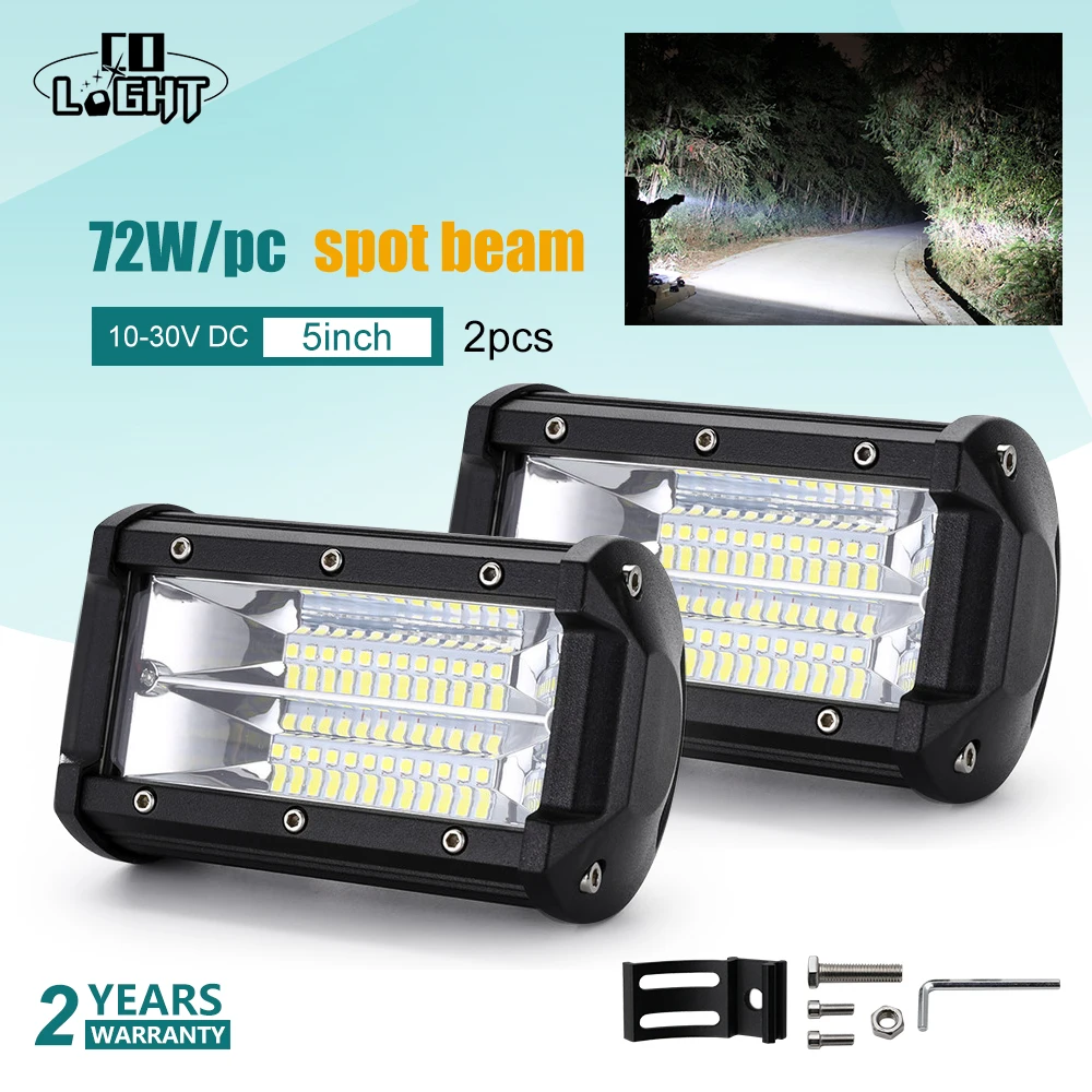Со светом 72 Вт 5 дюймов Led рабочий свет 12 V 24 пятно света потока 8000Lm для автомобилей