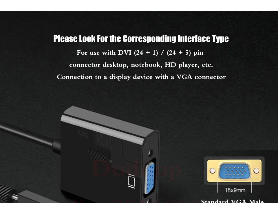HD 1080P DVI Мужской к VGA Женский видео конвертер Кабель-адаптер DVI 24+ 1 25 Pin к VGA кабель для ТВ ПК Дисплей DVI-D VGA