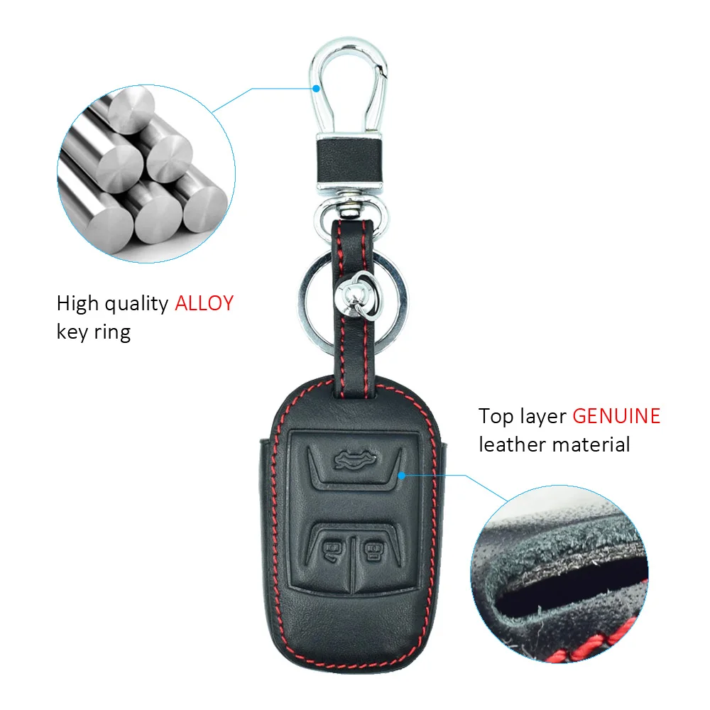 Чехол для ключей из натуральной кожи ATOBABI Chery Tiggo 3 5 ARRIZO 7 E3 E5 Bonus Button Smart Auto Remote Fob Shell