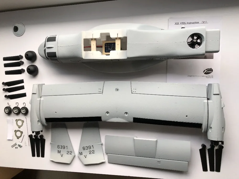 Плоская модель RC V22 V-22 вертикального взлета и посадки VTOL PNP KIT