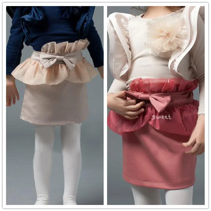 Юбка для девочек SOSOCOER в европейском стиле новинка 2017 летняя однотонная кружевная