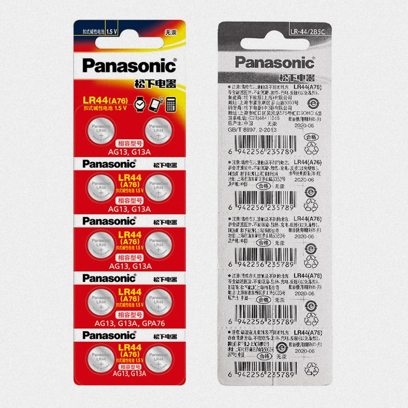 Батарейки Panasonic AG13 A76 G13A LR1154 357A SR44 100% оригинальные кнопочные батарейки 40 шт./4