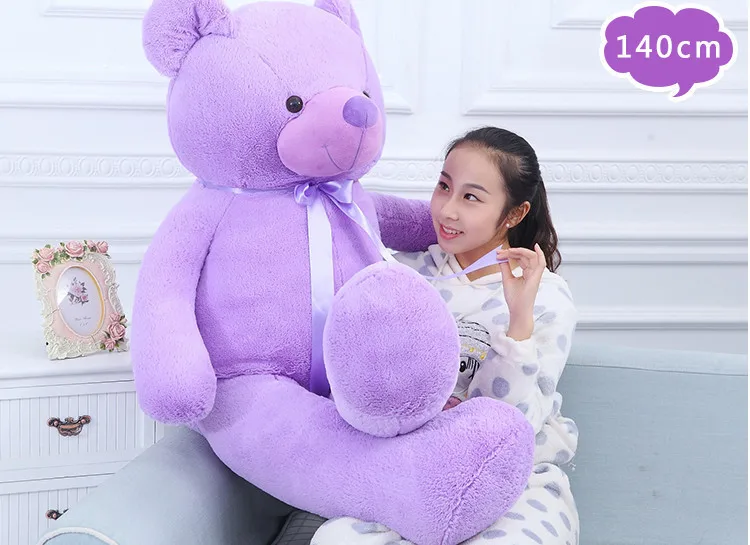 stuffed toy teddy bear purple plush silk bowtie doll throw pillow birthday b9094 | Игрушки и хобби