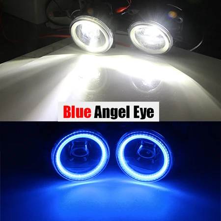 Blue Angel Eye Buildreamen2 для Citroen DS3 2009- автомобильный H11 Светодиодный противотуманный светильник комплект 4000лм Объектив Ангел глаз дневной ходовой светильник DRL 12 В аксессуары - Цвет: Blue Angel Eye