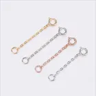 Удлинитель цепочки из стерлингового серебра 925 пробы с пружинной пряжкой, застежка-карабин для самостоятельного изготовления ожерелий, браслетов, цепочек