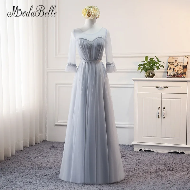 Modabelle дешевые длинные платья подружки невесты с рукавами четырехстильные Vestido