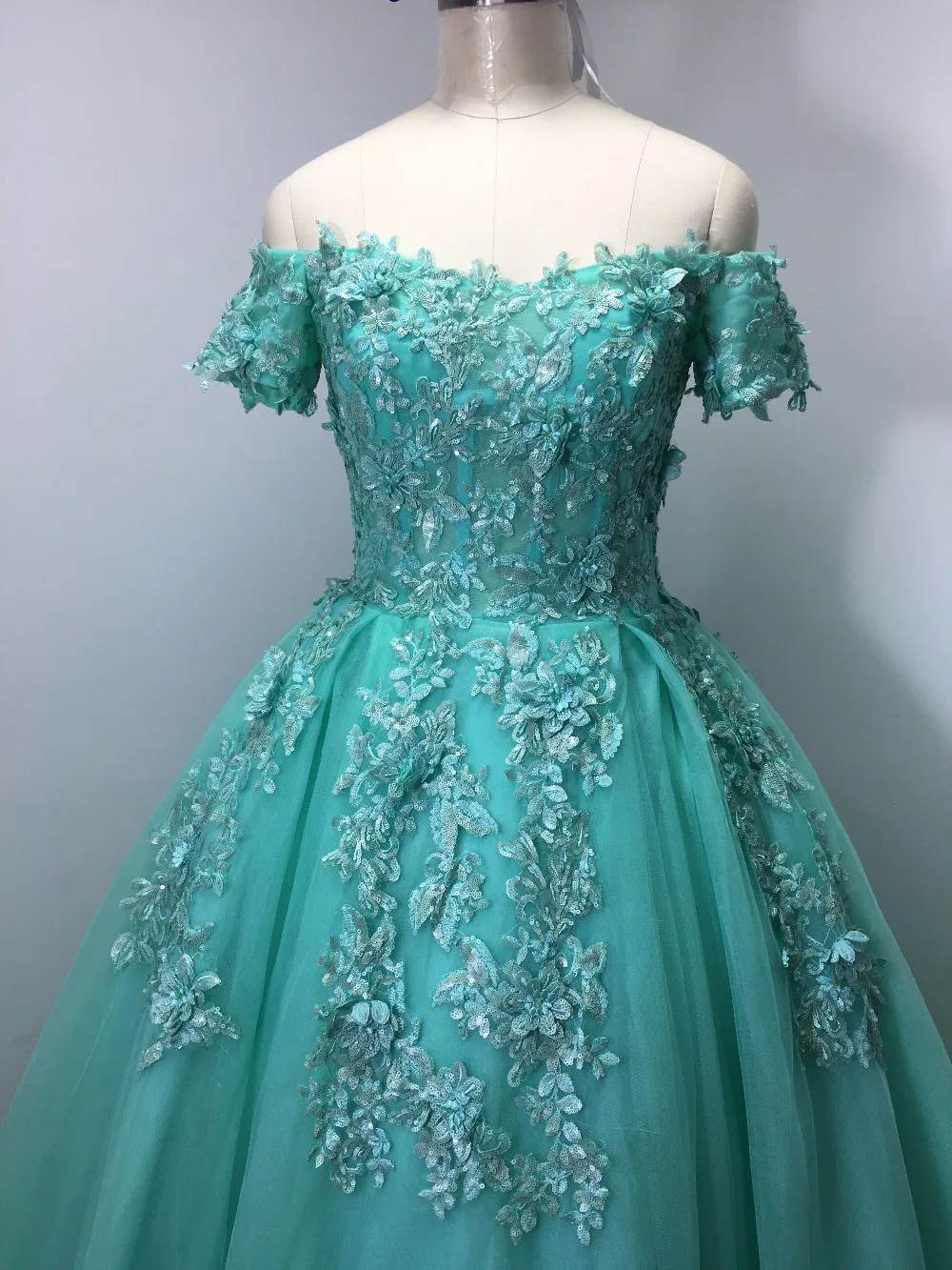 VARBOO_ELSA 2018 vestido de festa мятно зеленые фатиновые вечерние платья длинная блестящая