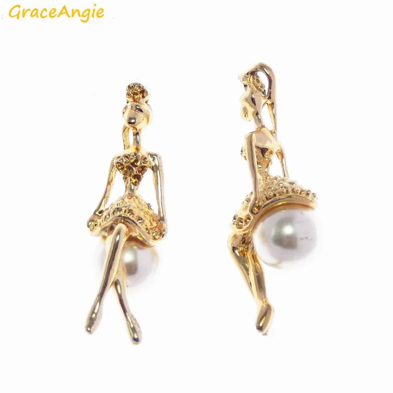 GraceAngie 2 шт. искусственная танцовщица девушка на жемчужном кулоне блестящий