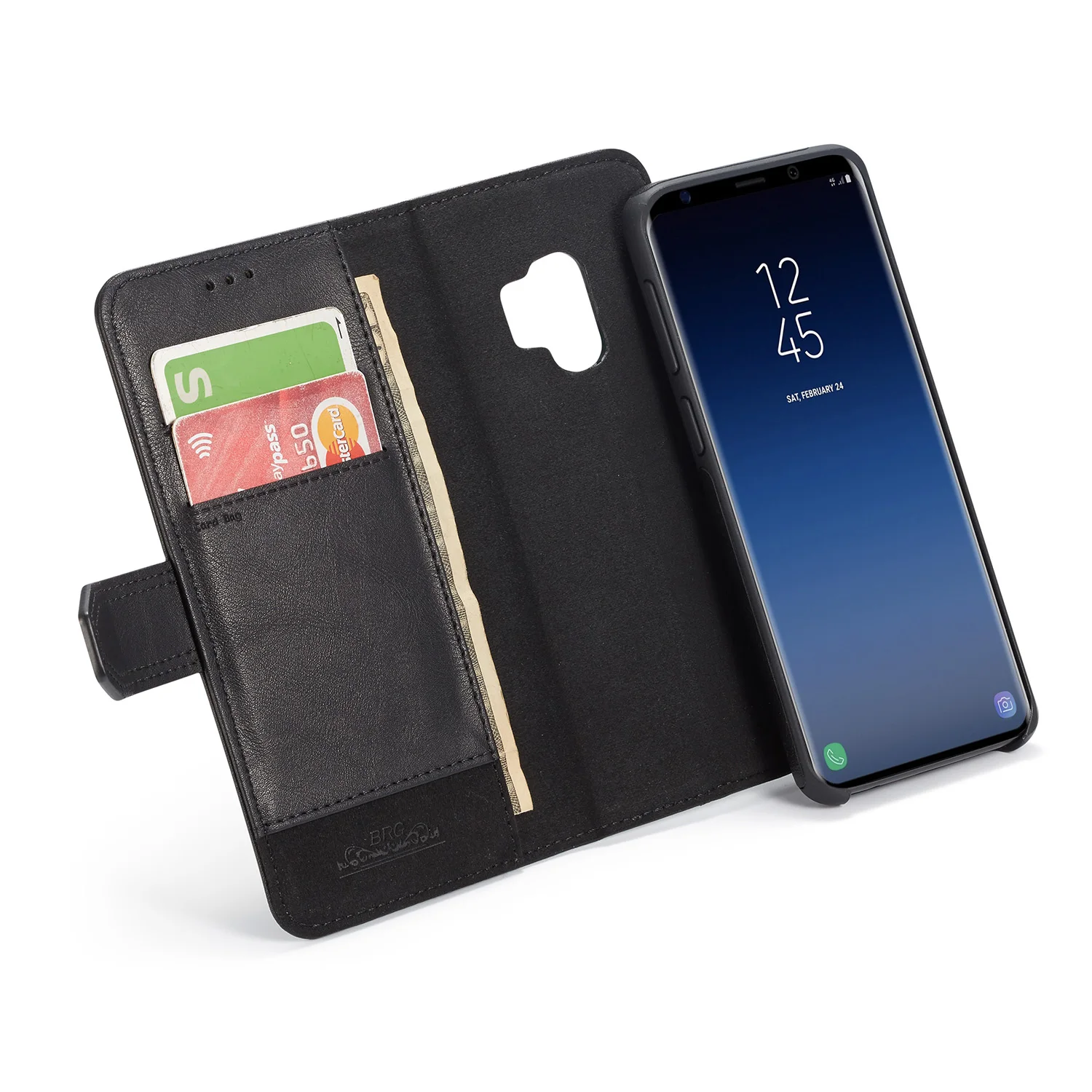 BRG кожаный чехол для samsung galaxy S9 note 9 plus Многофункциональный флип-чехол телефона