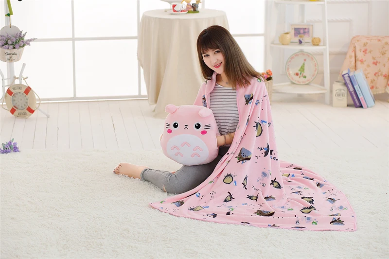 Totoro плюшевая игрушка милая Тоторо мягкая подушка с одеялом 3 в 1 игрушка-подушка Тоторо аниме фигурка подарок для детей Детские игрушки