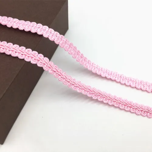 4pink 5 ярдов ширина 1,1 см хлопок кружевная отделка плетеная для костюма высокое качество коса многоножка швейная кружевная лента для свадебных аксессуаров - Цвет: 4pink