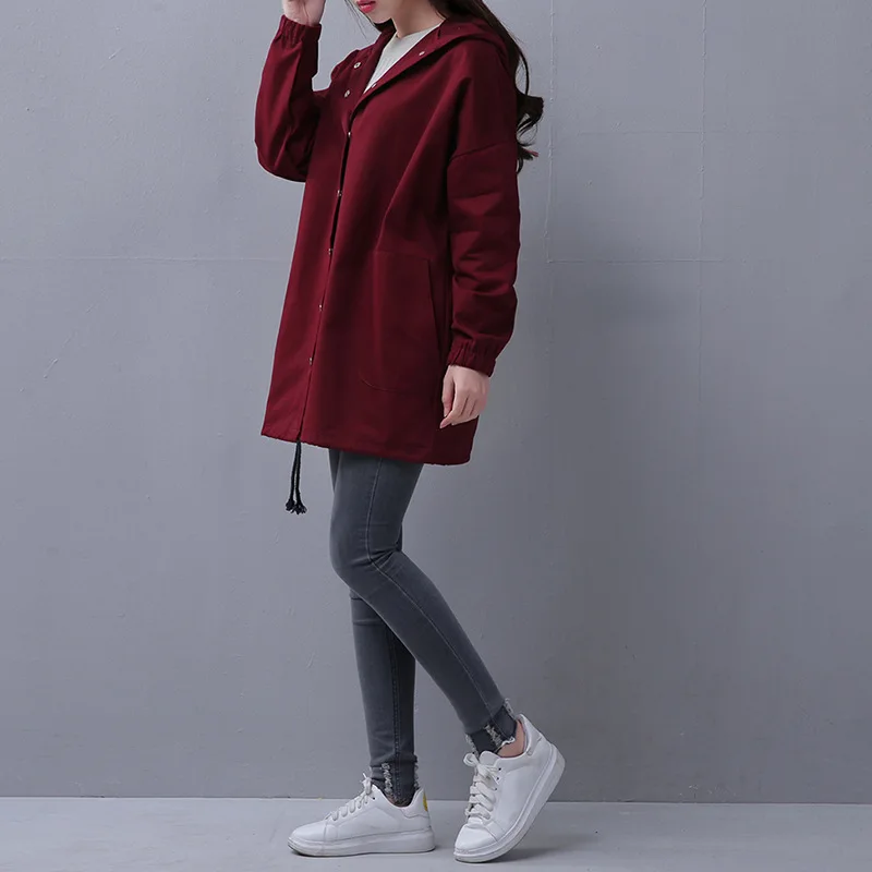 Yzeqi Весна для женщин куртка Drawstring Hem одежда с длинным рукавом пальто капюшоном