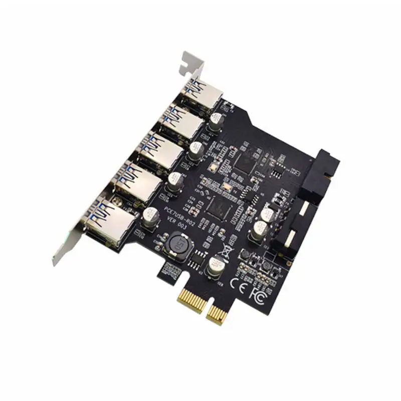 USB3.0 карта расширения 5 портов + 19Pin слот Компьютерные аксессуары для Winxp Vista XXM8 |