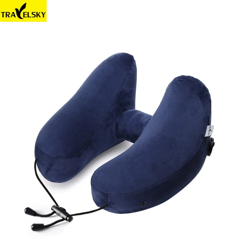 Navy pillow Новейший дизайн, h-образная складная надувная подушка для путешествий, Съемный Мягкий тканевый чехол, подушка для шеи самолета, Автомобильный подголовник - Цвет: Navy pillow
