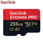 100% Оригинал SanDisk карта памяти Extreme PRO SDQXP V30 256 ГБ до 170 МБс. Micro SD карта U3 A2 флэш-карта UHS-I TF карта памяти