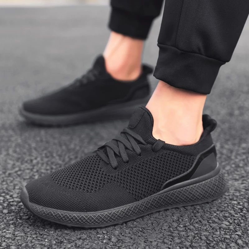 KLYWOO Flyknit Sneakers Men Casual Shoes Running Lace-up Mesh Basket Light Breathable | Обувь