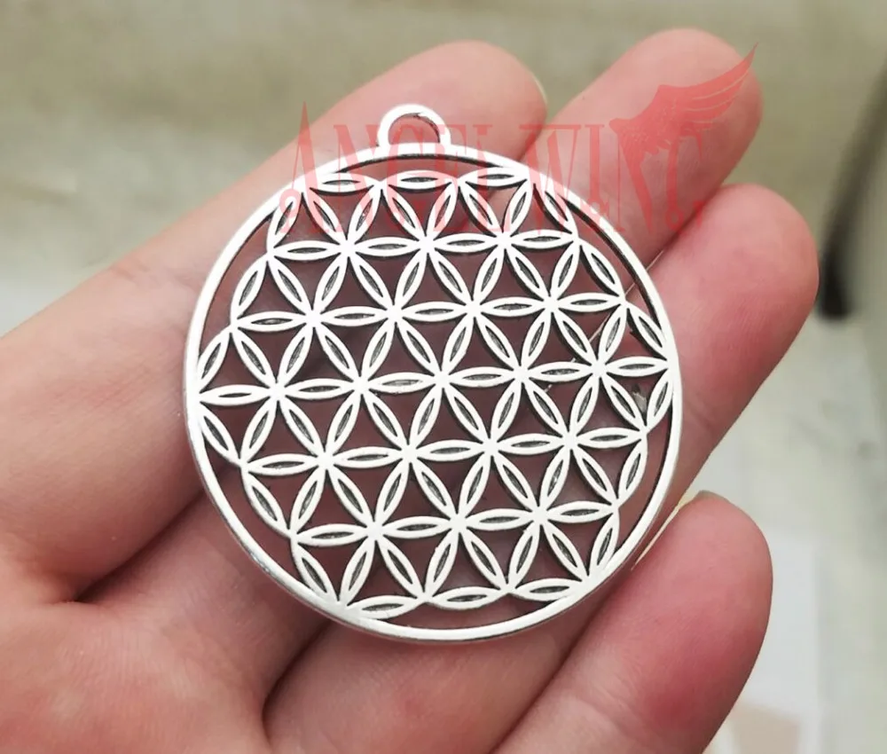 

5pcs/lot--47x44mm, FlowerPendants Antique Silver Plated Life Of Flower Charms,DIY Supplies, Jewelry Accessories