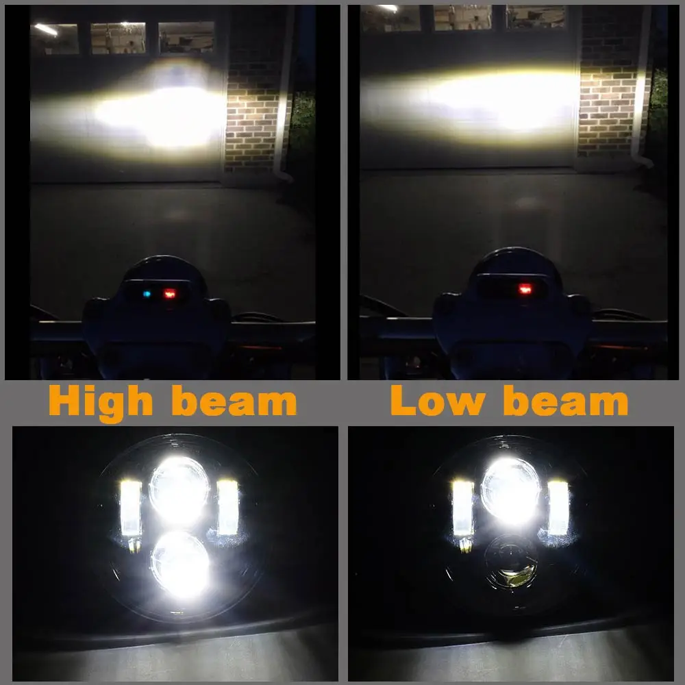 

Motorcycle Accessories 5-3/4" Driving Headlamp Black/Chrome For Sportster Dyna Street 500 750 XG 5.75 Inch LED Headlight