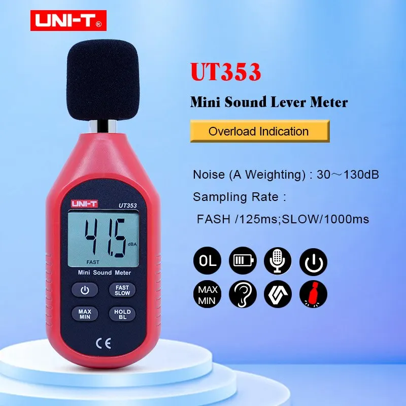 UT353 UNI-T UT333 Мини цифровой Термогигрометр ut353 мини звука метр UT363 мини Анемометр UT383 Люксметр мини-светильник метр - Цвет: UT353