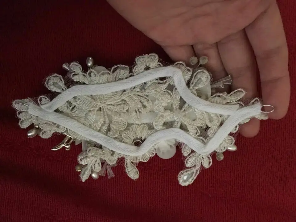 Свадебные Стразы с аппликацией ручной работы цвета слоновой кости 3D цветок s и