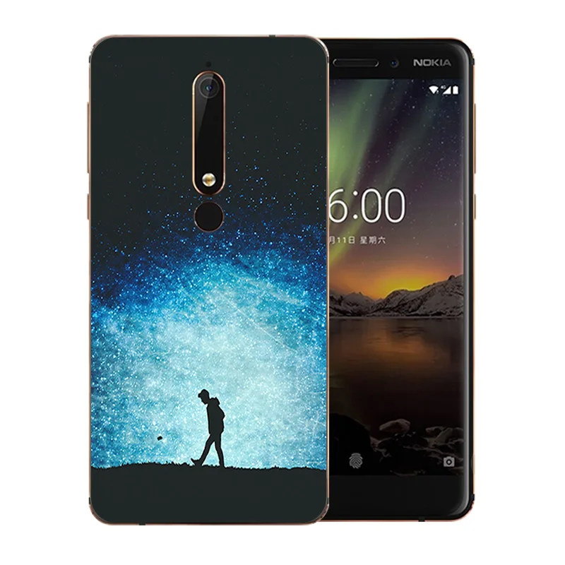 5 дюймов для Nokia 6 2018 чехол телефона второго поколения 2th с узором ночного неба TPU
