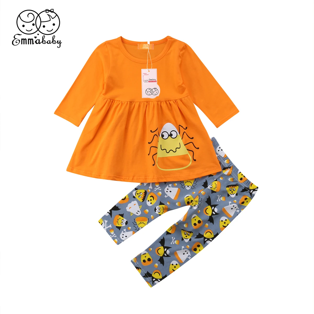 Комплекты одежды на Хэллоуин с пауком одежда для маленьких девочек хлопковый