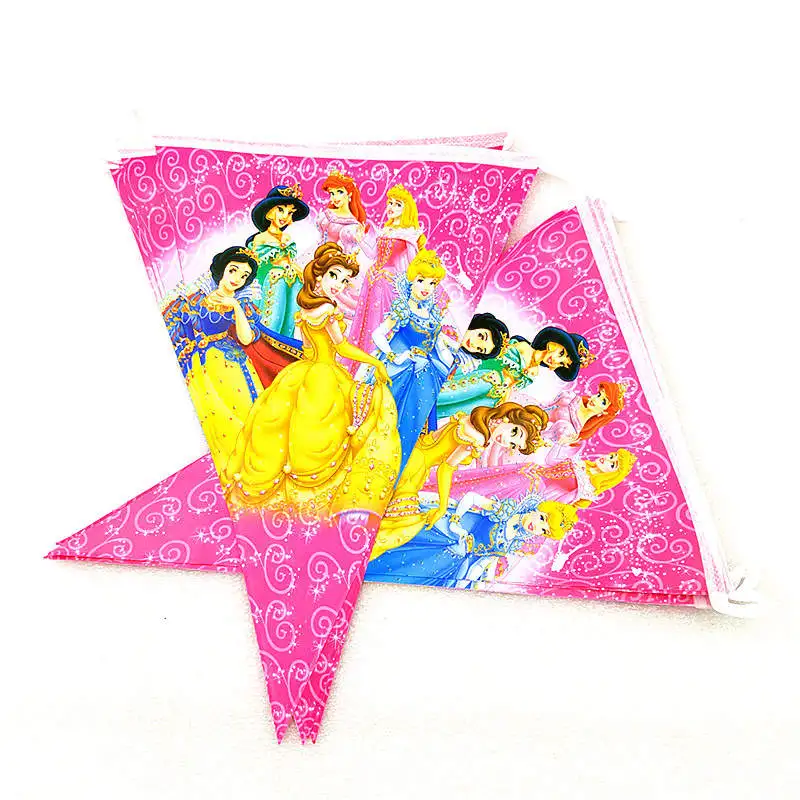 

51 pcs/lot Six Princess Theme Birthday Party Decorations Supplies Kids Pink Princess Cups Plates Flags Napkins Tablecloth Sets