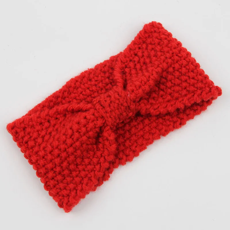 MXFD107-red Повязки на голову для девушек, модные женские зимние вязаные головные повязки с бантиком и тюрбанами, теплая повязка на голову, аксессуары для волос XM - Цвет: MXFD107-red