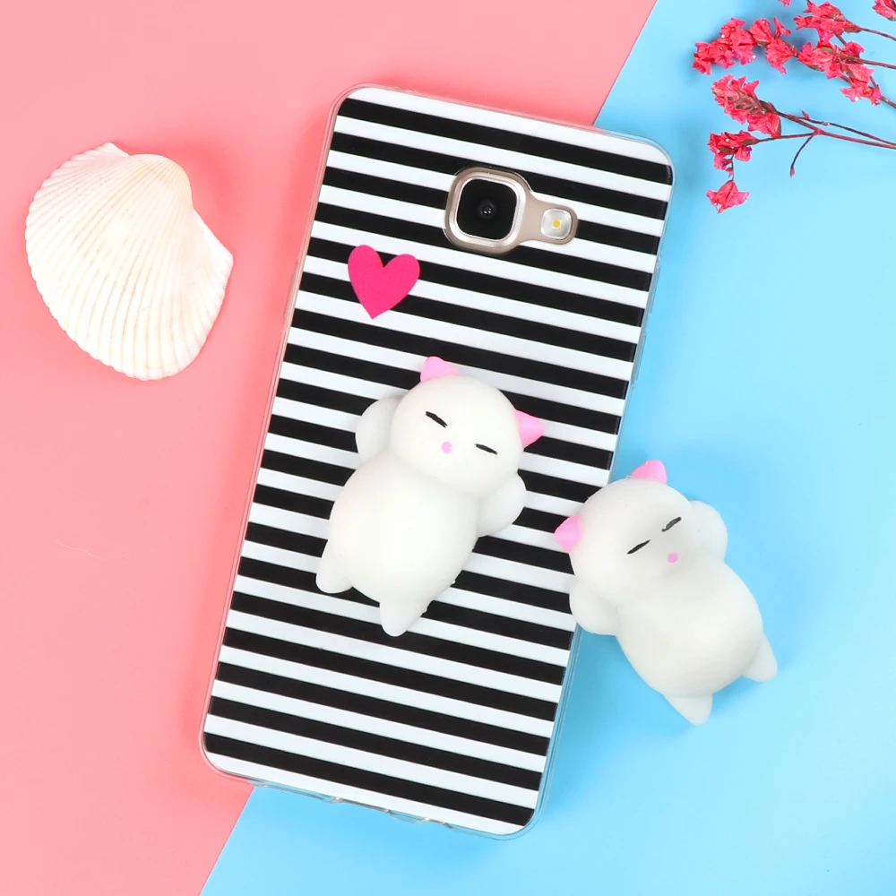 Смешной милый кот Мягкий чехол для телефона для samsung Galaxy J3 J5 J7 A3 A5 A7 S6 S7 край S8 Plus Note 8 мягкие Мультяшные из ТПУ - Цвет: 8th