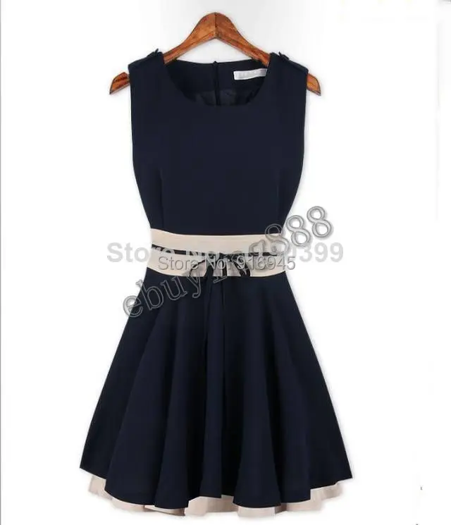 The high quality Summer Fashion Slim Waist Dress Sleeveless Women's Dresses Women Party Ladies Chiffon 10pcs|dress wholesale free shipping|dress