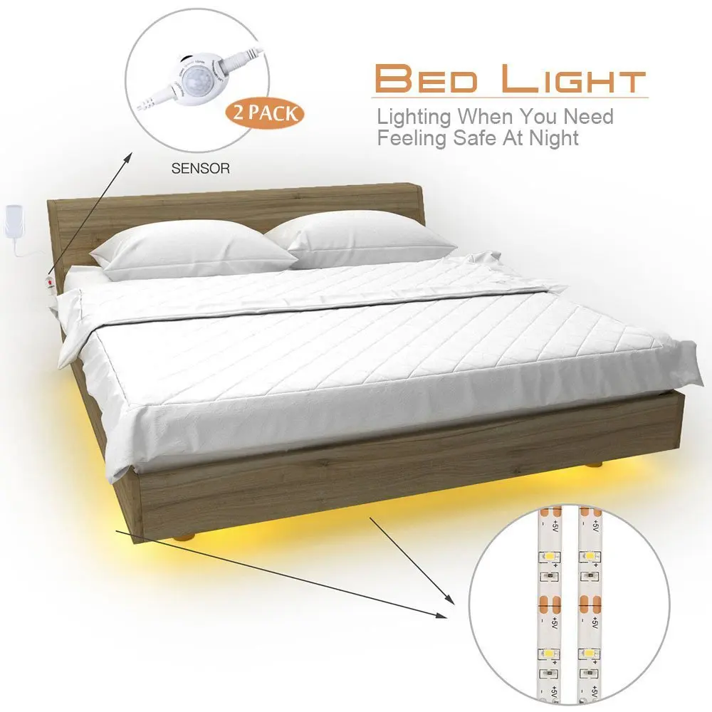 Нам нормативным стандартам Plug человека датчик света Light Кровать кровать 2835LED