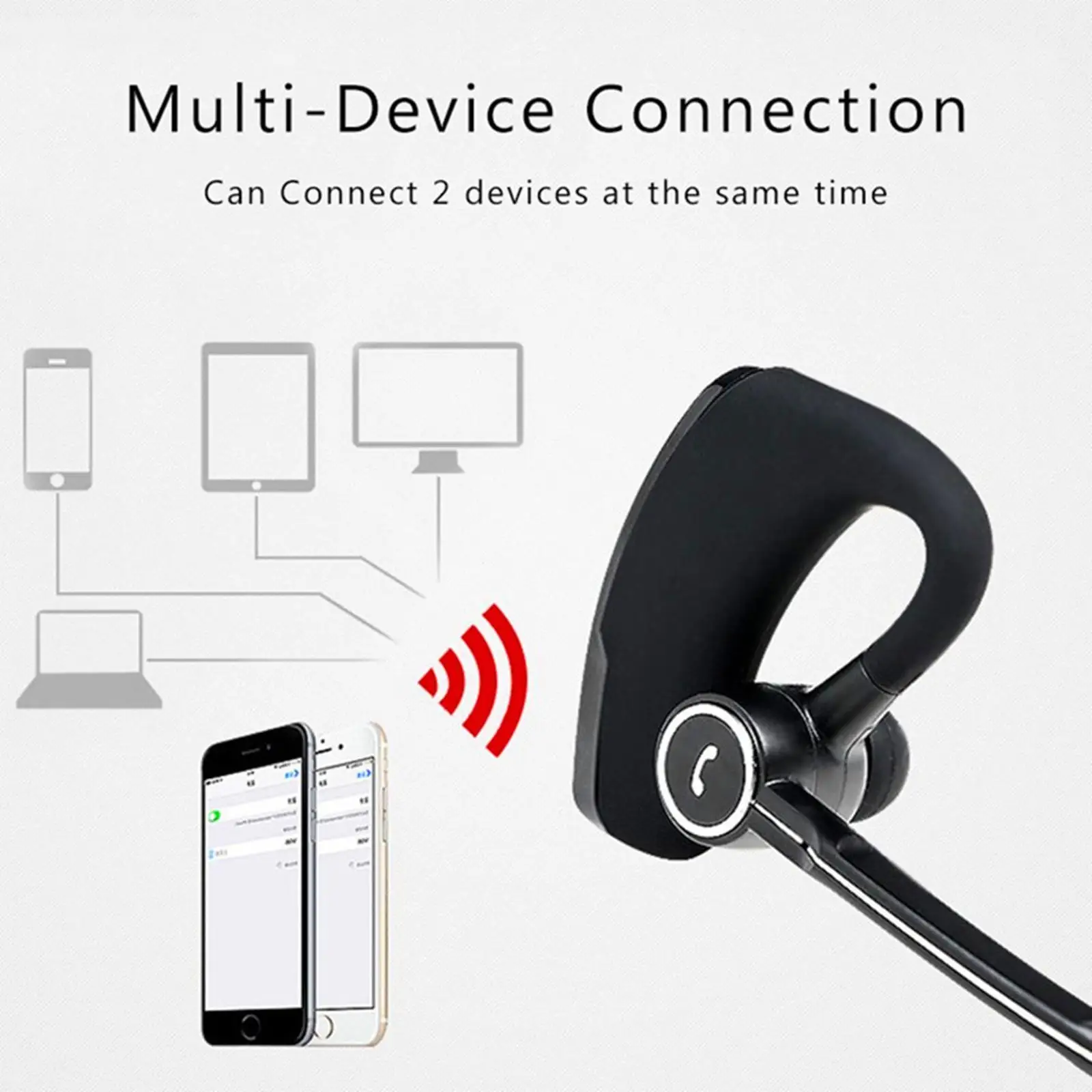 Деловая Bluetooth гарнитура для режима свободные руки правого и левого уха телефонов