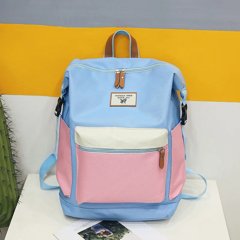 Новый женский рюкзак нейлоновый контрастный классический для колледжа большой