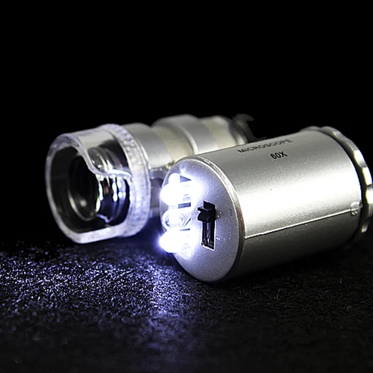 EYESHOT 60x Ручной мини Карманный микроскоп Лупа ювелира со светодиодной подсветкой