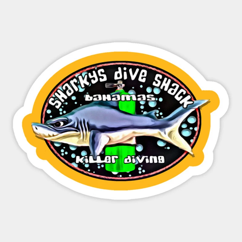1 шт. наклейка Sharky's Dive Shop для ноутбука автомобильный рюкзак багажника скейтборд