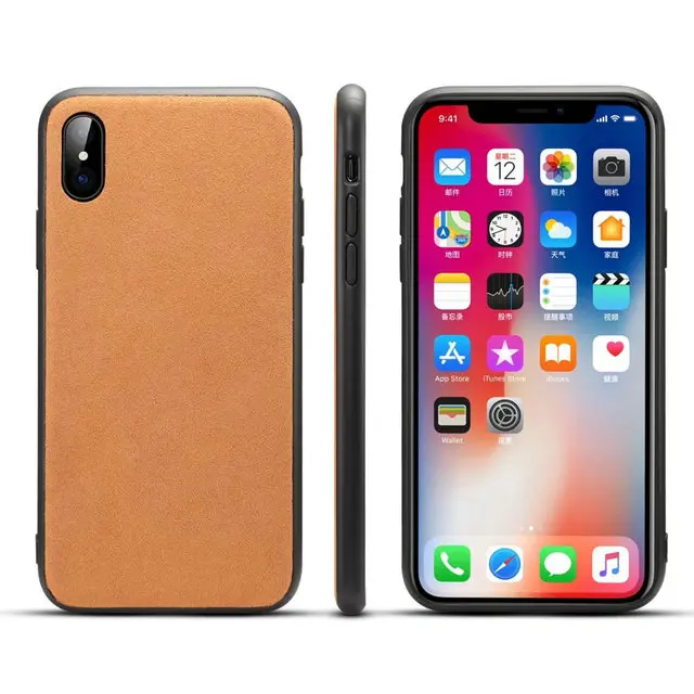 Enchicas микрофибры замши для IPhone X 6 6S 7 8 Plus Мягкие TPU Край жесткий PC Обложка простой |