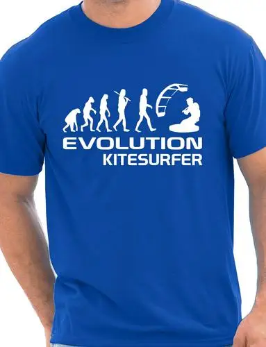 Забавная Мужская футболка Evolution Of Kitesurfer больше размера и яркости | одежда