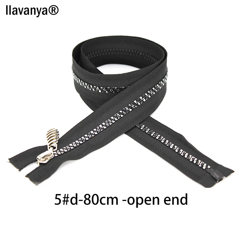 2pcs 5#-80cm Plastic Zipper Open End Silder Black Ribbon Zinc Alloy Home Textile Zippers Zip Long Crafts In Stock | Дом и сад