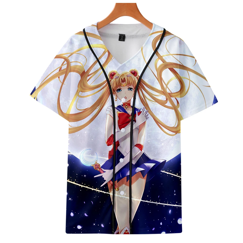 Sailor moon 3D Женская и мужская летняя новая одежда Лидер продаж бейсбольные футболки с коротким рукавом повседневные футболки K-pops плюс размер xxl
