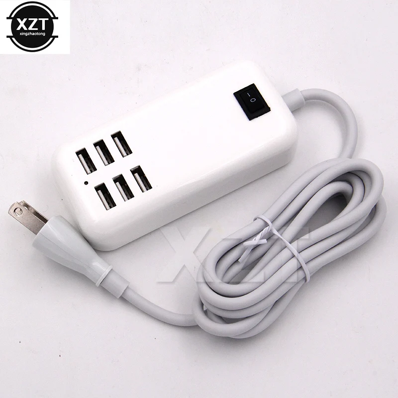 1 шт. USB разъем для зарядки удлинитель с переключателем 6 портов usb хаб зарядное