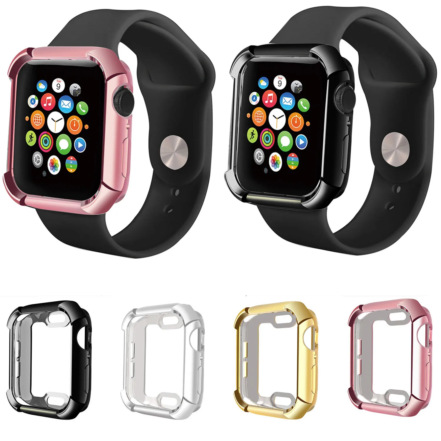 Мягкий ТПУ защитный чехол для часов Apple Watch 4 серии 4 крышка 44 мм 40 мм ударопрочный бампер рамка покрытие силиконовый чехол