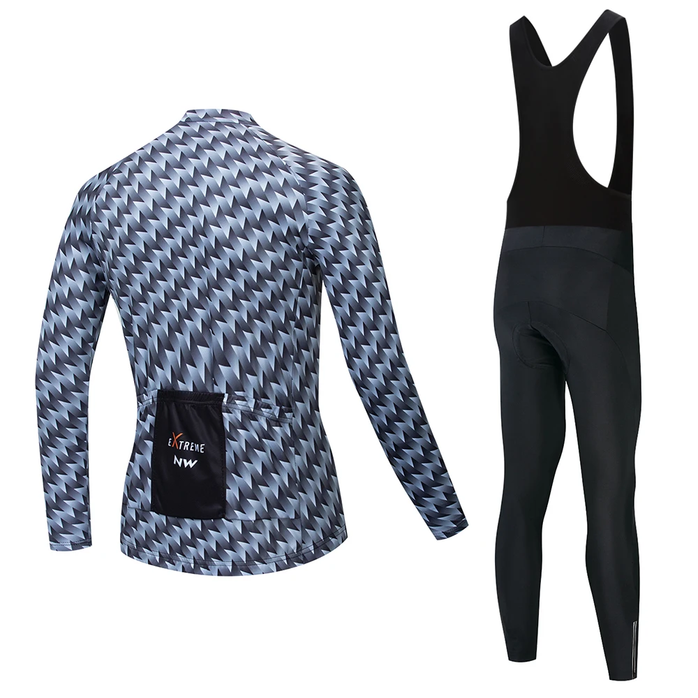High quality 2019 NW Long Sleeve outdoor Cycling Jersey Bib Pants Set Bicycle Clothes Breathable quick-drying | Спорт и развлечения