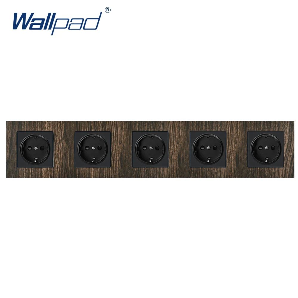 5 способов ЕС розетка Wallpad алюминиевая атласная металлическая панель дерево