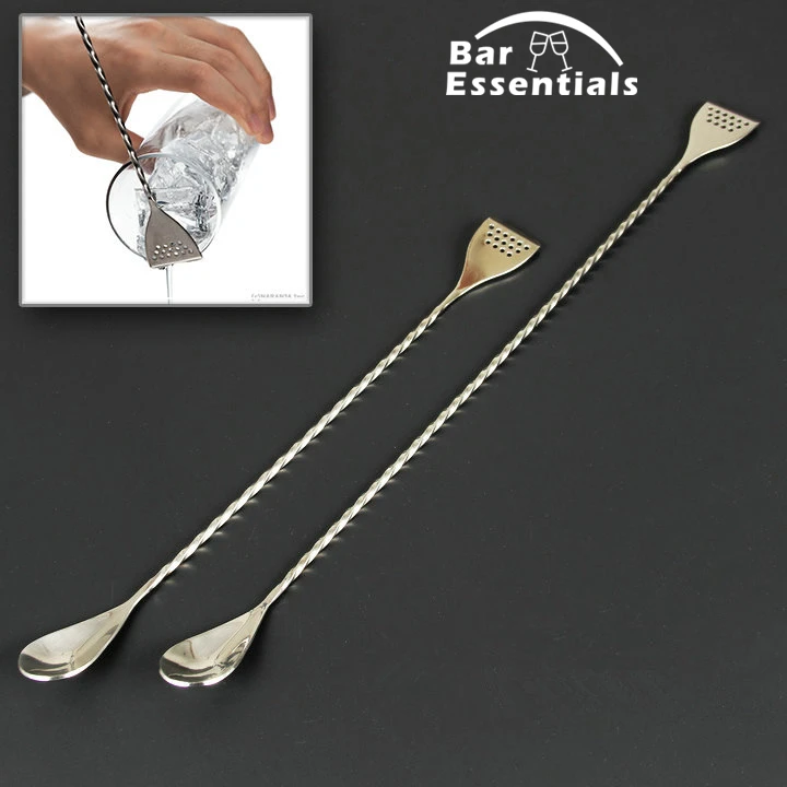 

400mm Japanese Style Stainless Steel Bar Spoon Best Bartender Christmas Present Bar With Strainer Tail Spoon Bar Bartender Tools