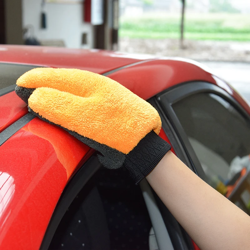 Auto Care коралловый флис автомобиль стиральные ткани полировки перчатки губка для