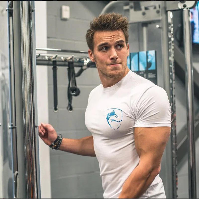 Мужские футболки Alphalete Gyms Фитнес Бодибилдинг тонкая футболка мужская с коротким