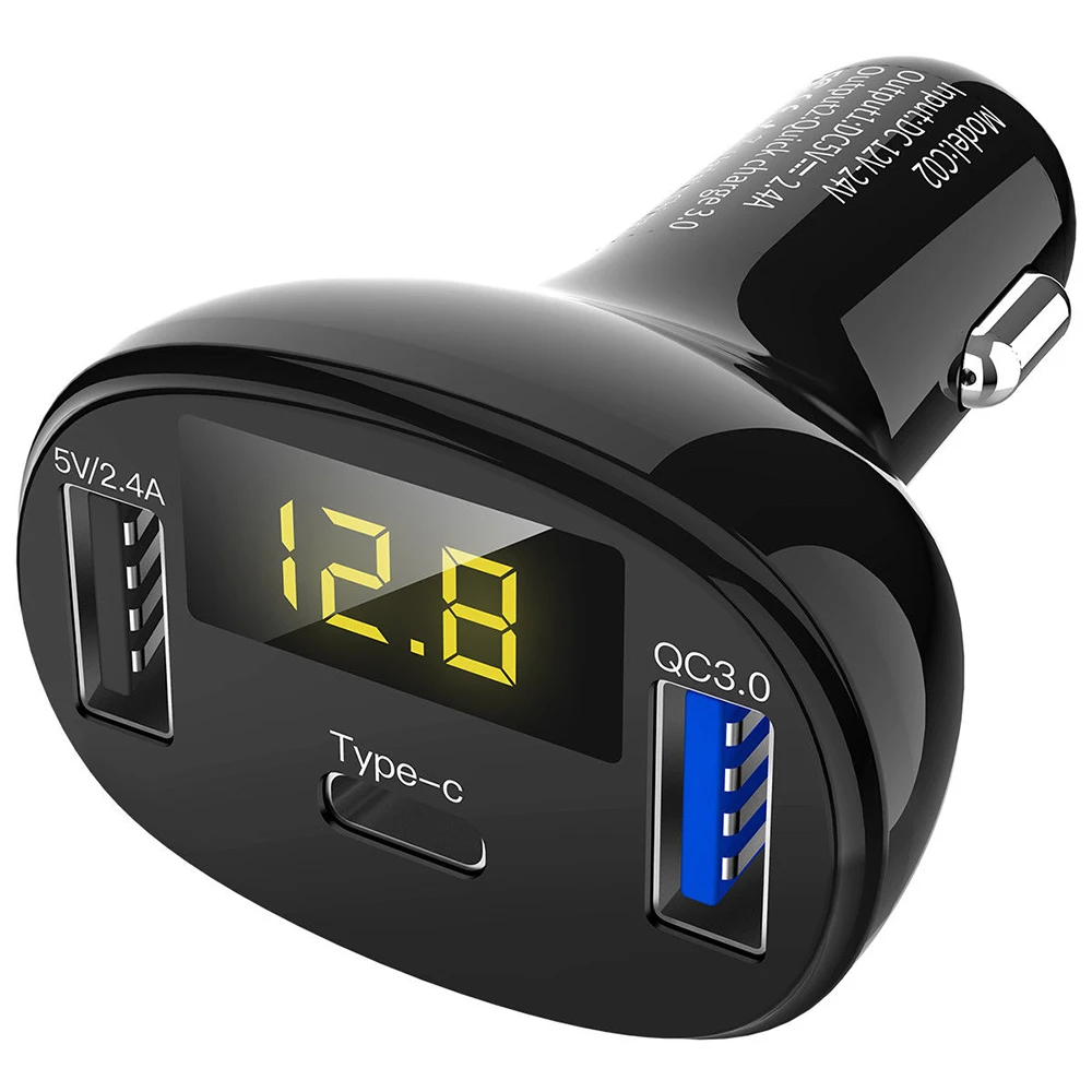 Многофункциональный 3 порта USB Type c QC3.0 быстрая зарядка автомобильное зарядное