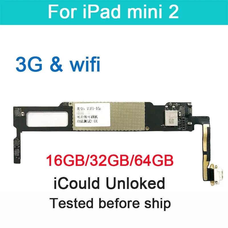 Оригинальная материнская плата 16 ГБ 32 64 для iPad MINI2 разблокированная Wi-Fi 3G детской