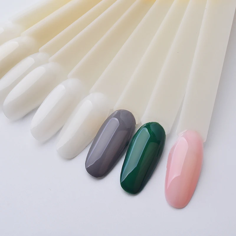 

50pcs / set False Nail Tips Fan Shape Full Card Round Painting Nail Art Display Practice UV Gel Polishing Accessories Manicure T