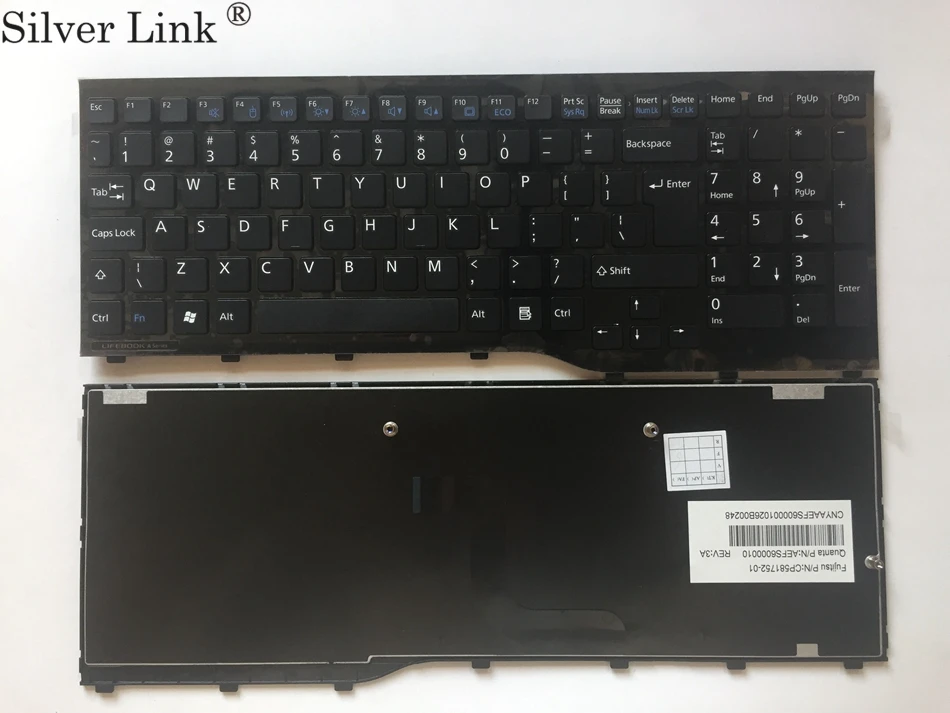 Английская клавиатура для fujitsu Lifebook AH552 CP581751-01 CP611954-01 с черной рамкой Клавиатура